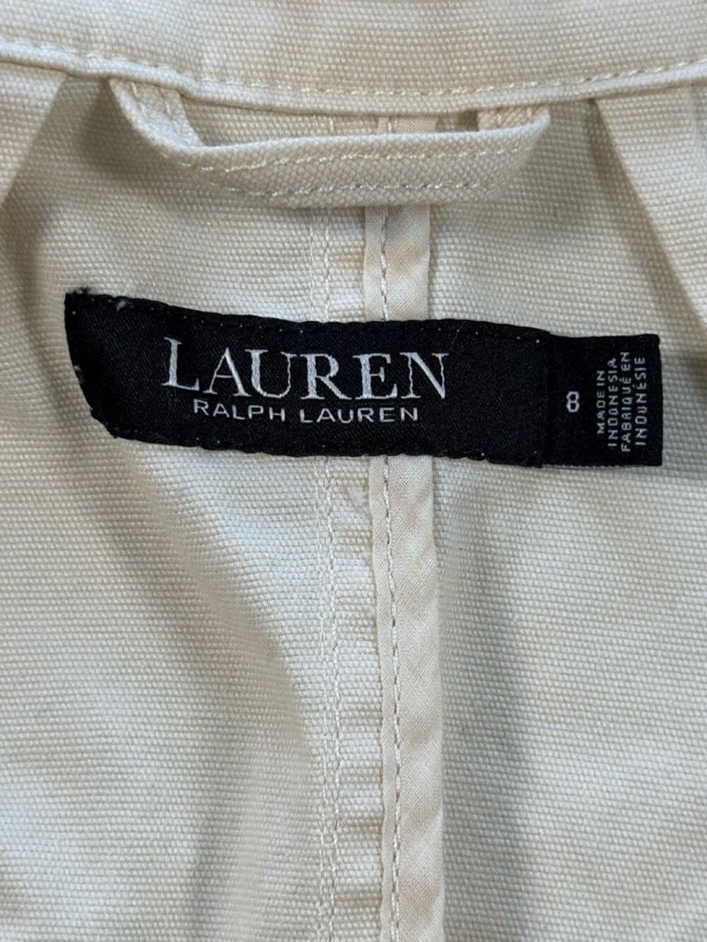 Lauren Ralph Lauren Safari Jacket Womens 8 Tan Field Military Cotton - Picture 4 of 12